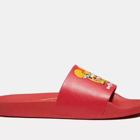 Coach X Disney Sport Slides w/Mickey Mouse & Minnie Mouse Motif - Picture 2 of 10